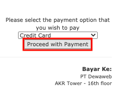pembayaran transaksi di dewaweb proceed with payment