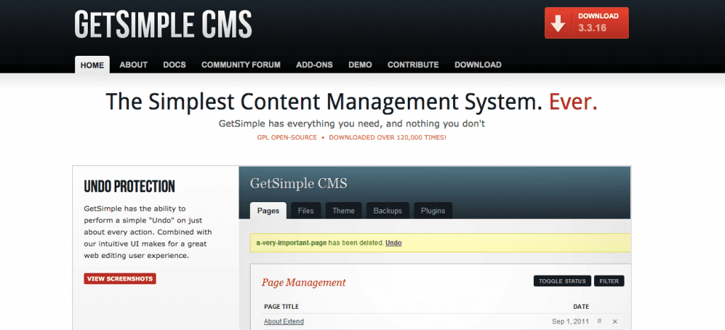 cms website - get simple