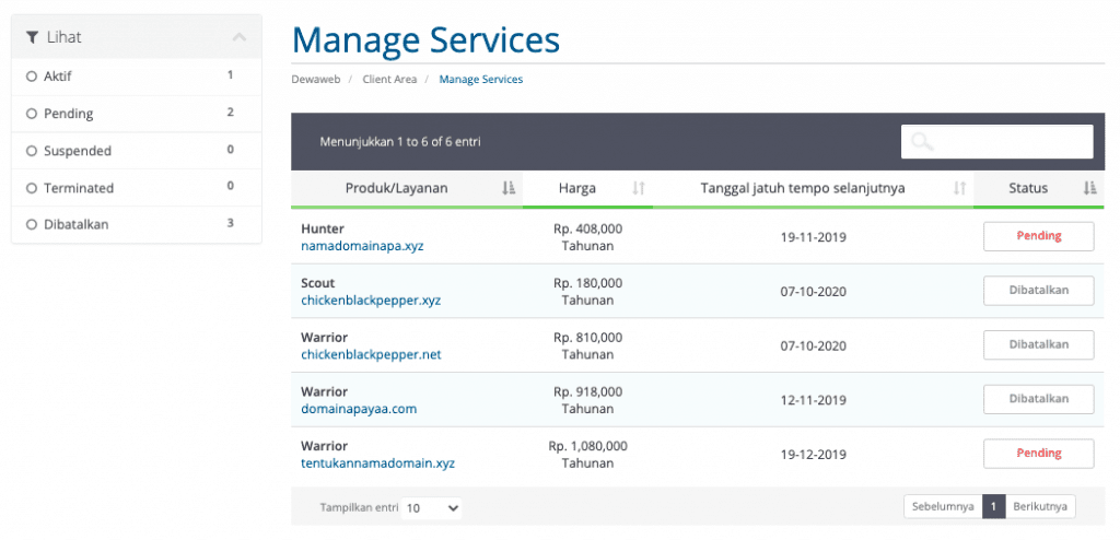 contoh manage services