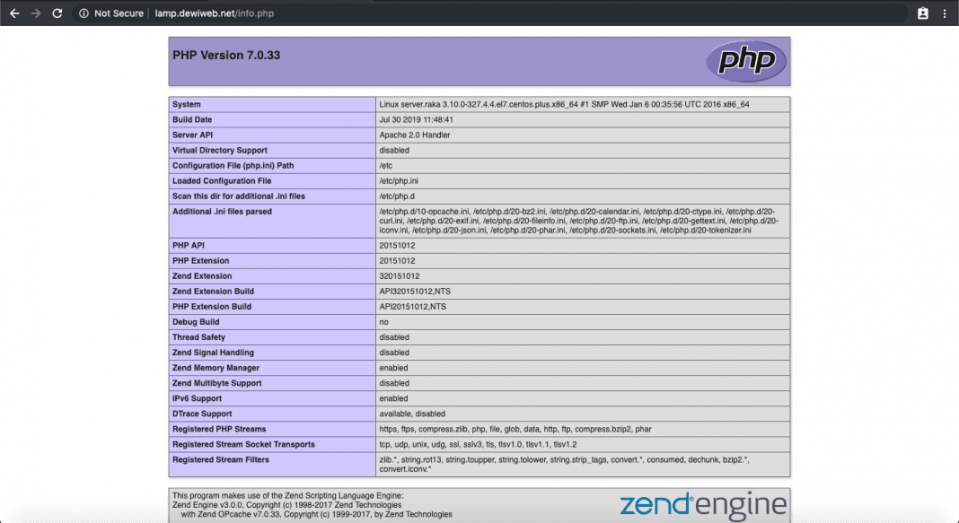 Настройка lamp centos 7