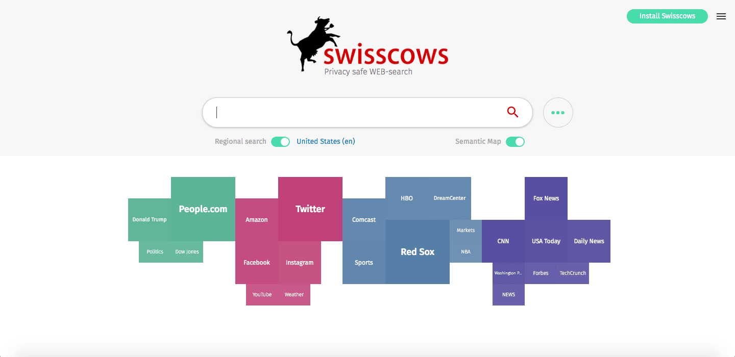 swisscows.com menjadi mesin pencari