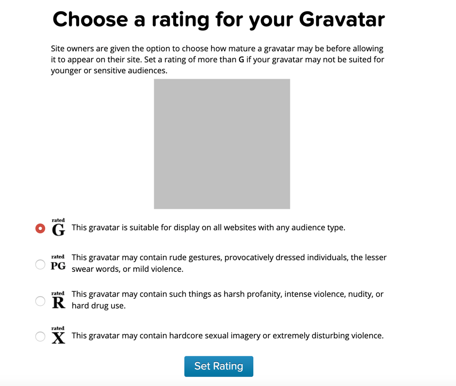 rating gravatar