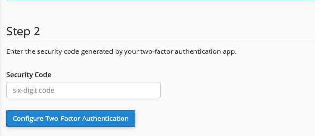 cara mengaktifkan two-factor authentication cpanel konfigurasi kode