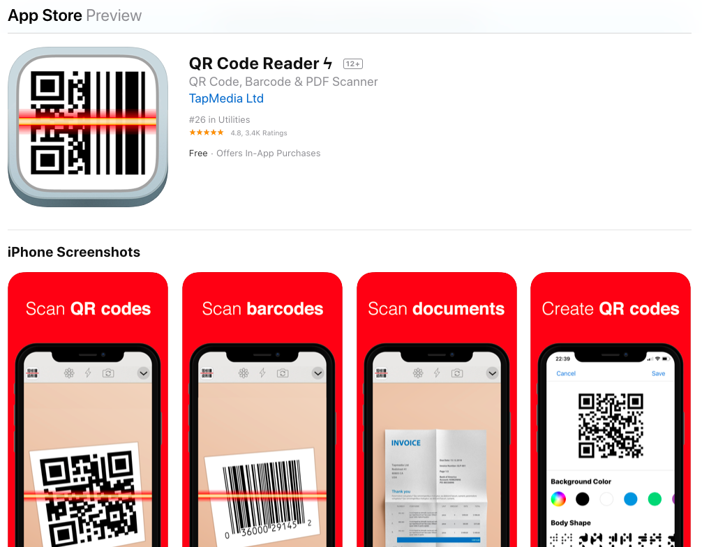 QR Code Reader (aplikasi iOS)