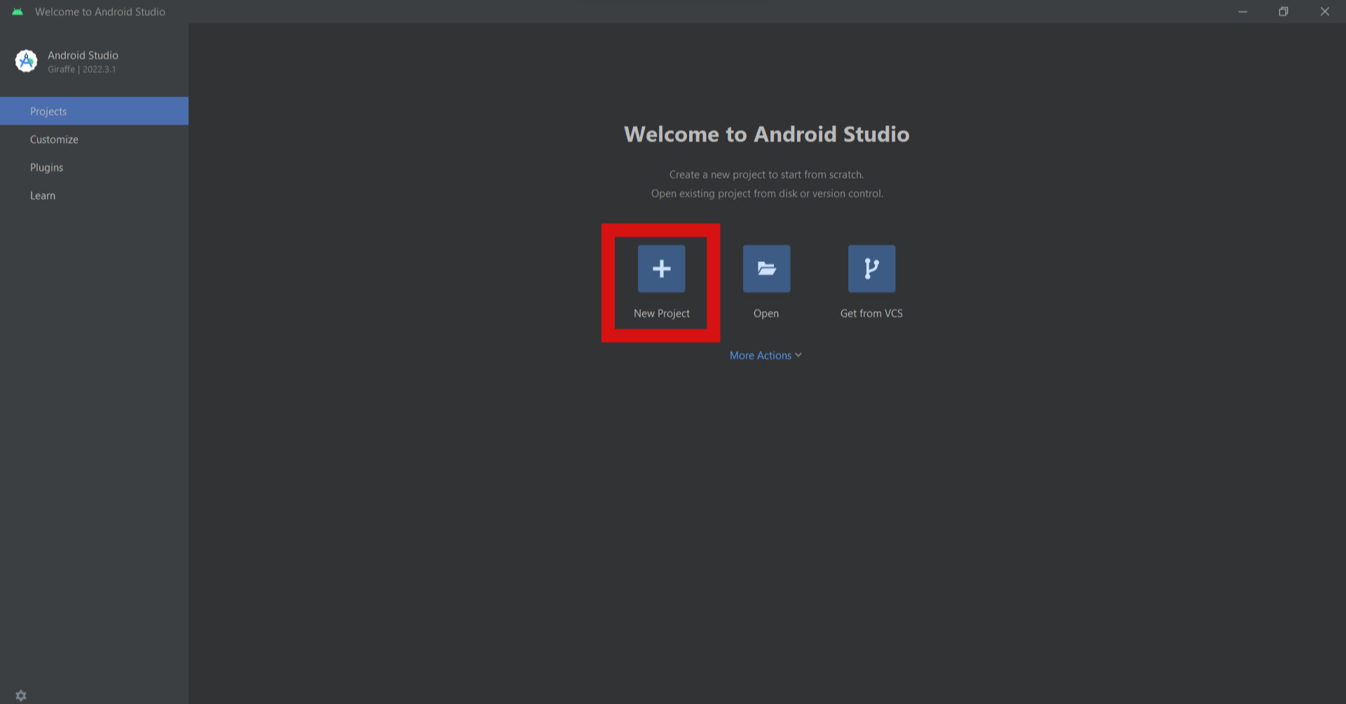 cara membuat aplikasi android studio - new project