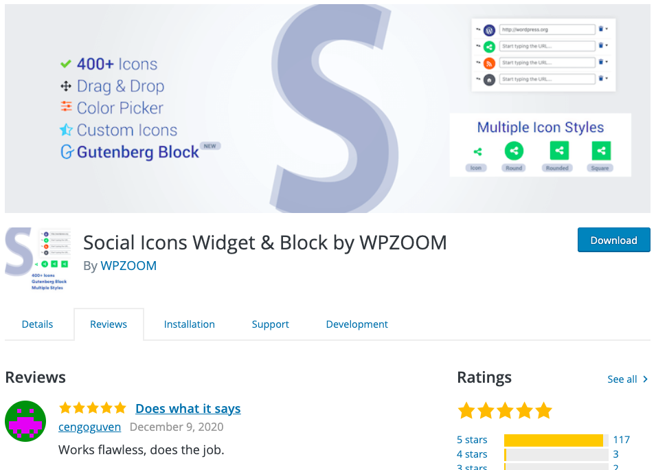 social icons widget wpzoom