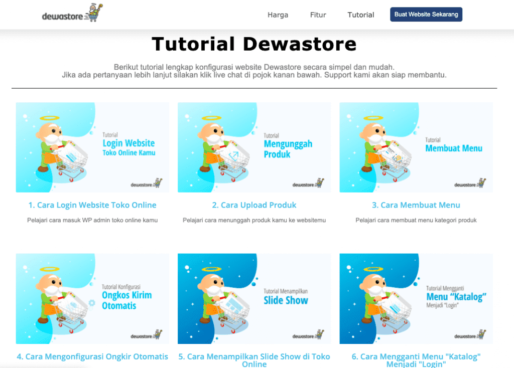 cara membuat website toko online tutorial dewastore