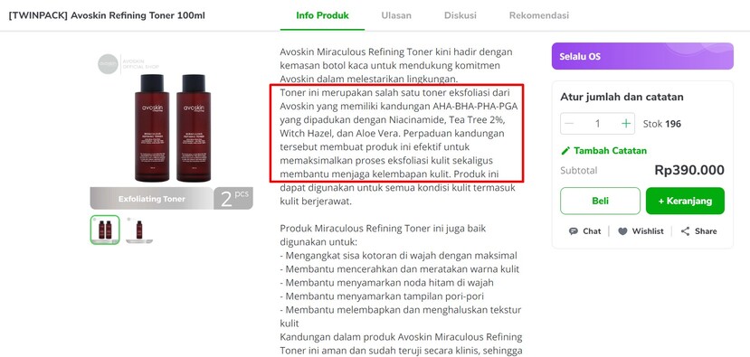 deskripsi produk - tulis keunggulan produk