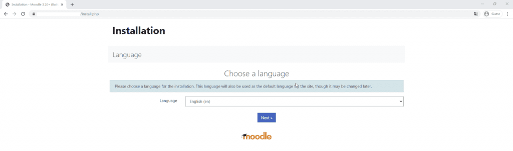 install moodle pengaturan bahasa language