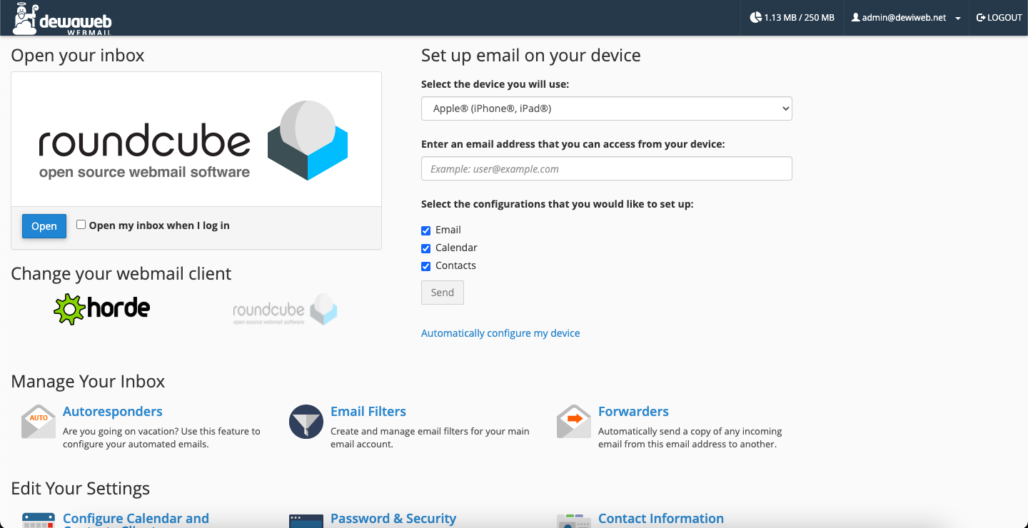 login webmail client roundcube open untuk memindahkan contact email