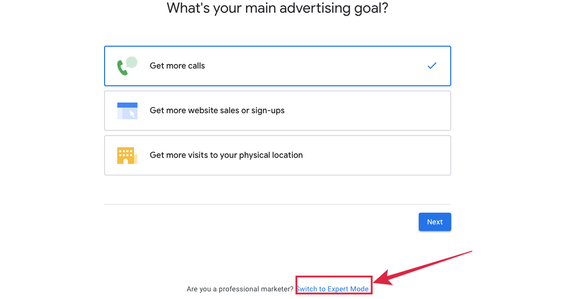 cara buat iklan di google ads - tentukan goal
