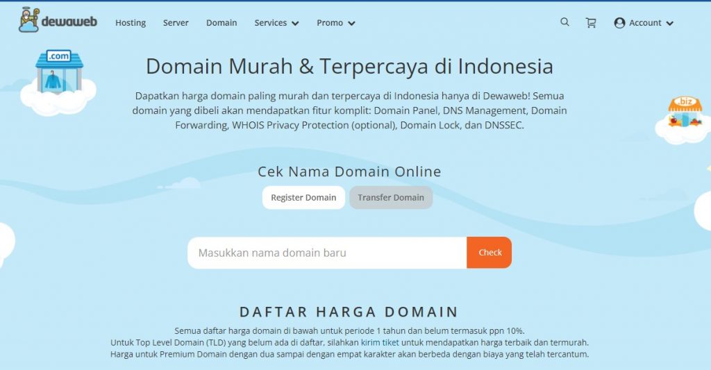 cara membuat website - register domain