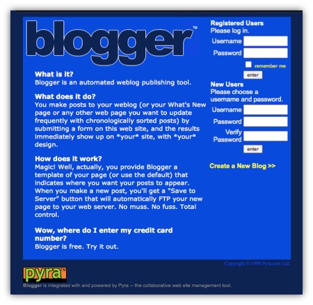 Blogger 1999