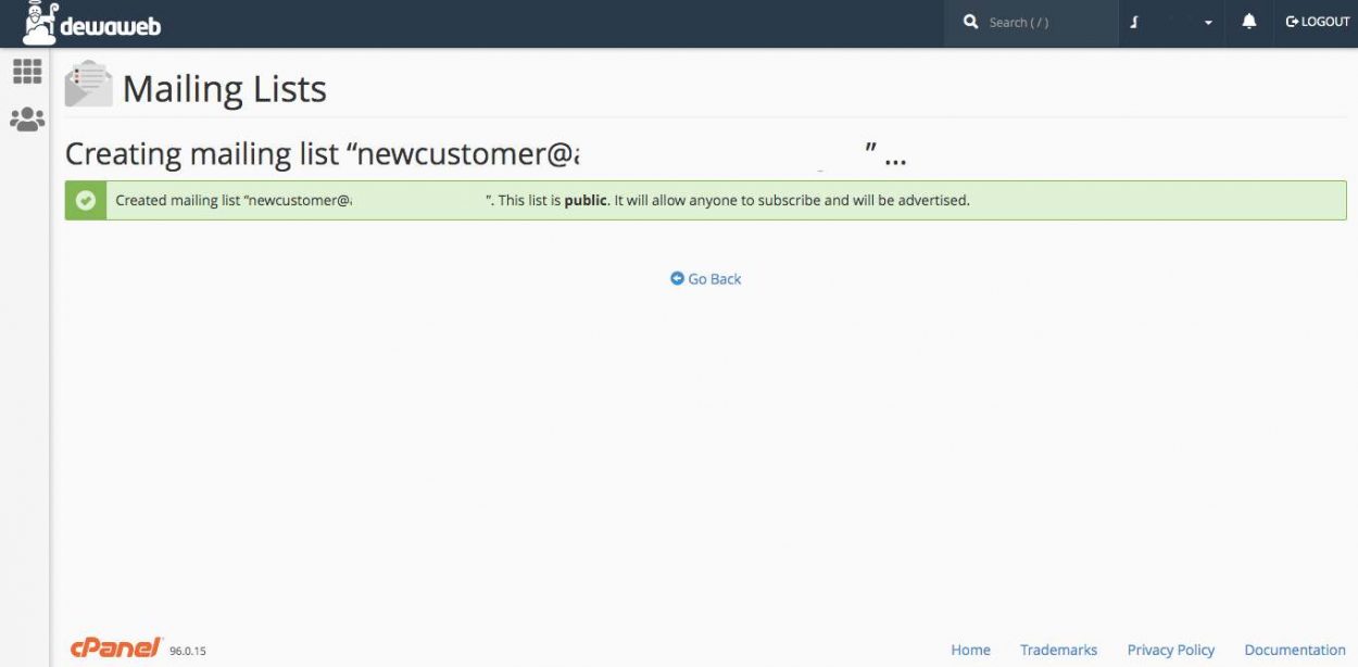 Mailing list. Mailing list