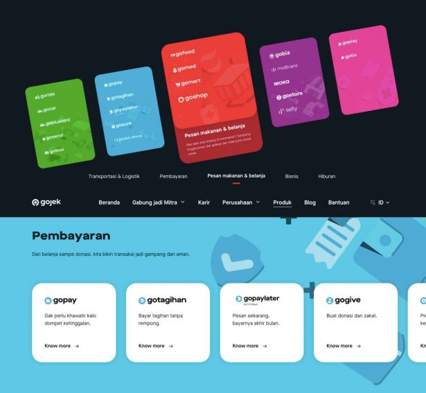 contoh website company profile - gojek