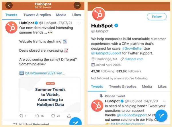 contoh content marketing social media - twitter hubspot