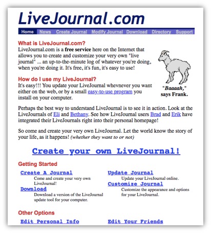 sejarah blog - livejournal
