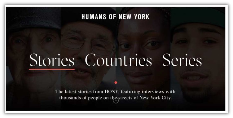 contoh blog atau website pribadi - fotografi HONY