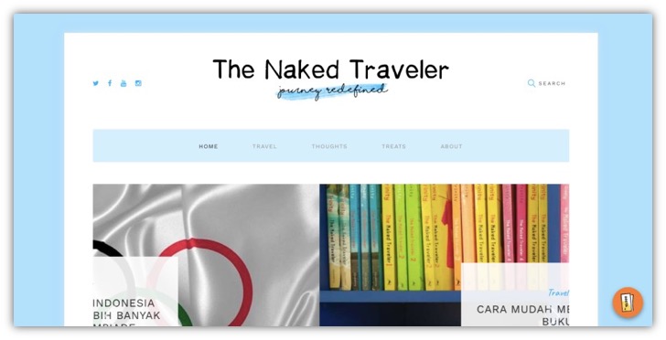 contoh blog atau website pribadi - the naked traveler