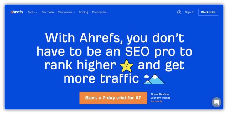 website bisnis - ahrefs
