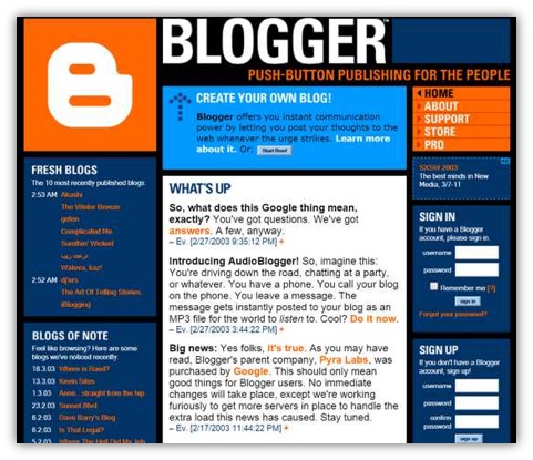 Blogger 2003