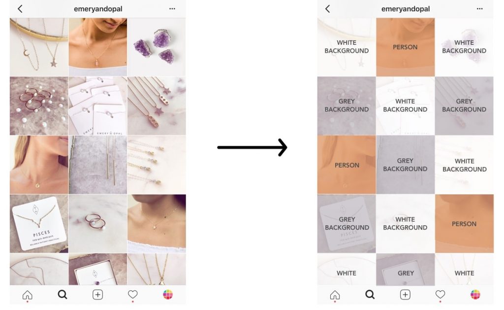 cara membuat feed instagram - color coordinate