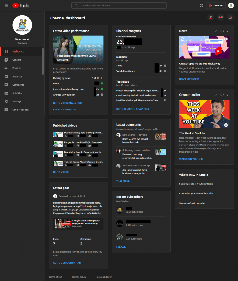 YouTube Dashboard: Penjelasan, Metrik Penting, Dan Fungsinya