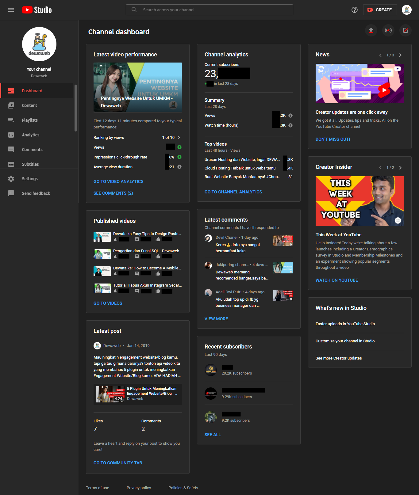 อัลบั้ม 94+ ภาพ Youtube Dashboard แผงควบคุม ความละเอียด 2k, 4k