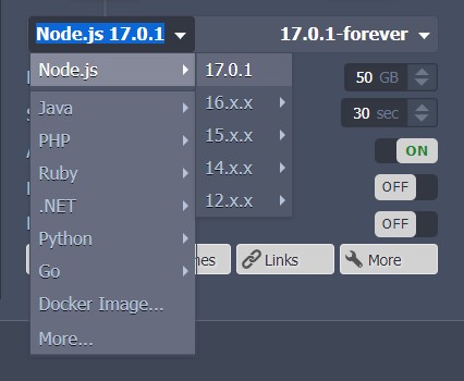 hosting nodejs website - Nodejs Dewacloud