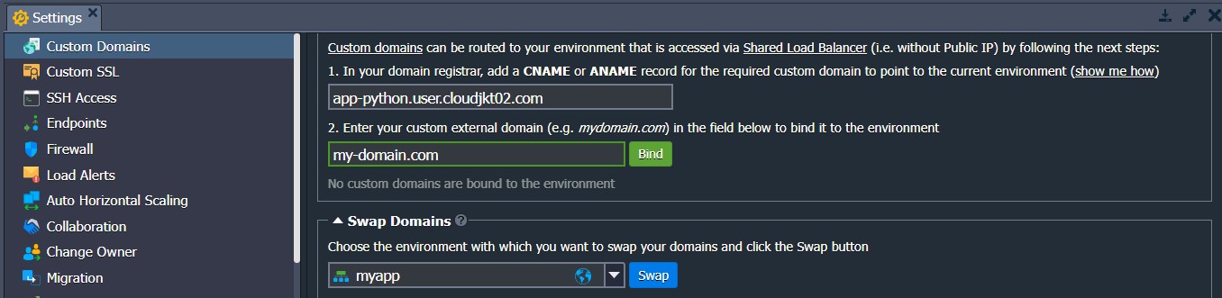 custom domain dewacloud