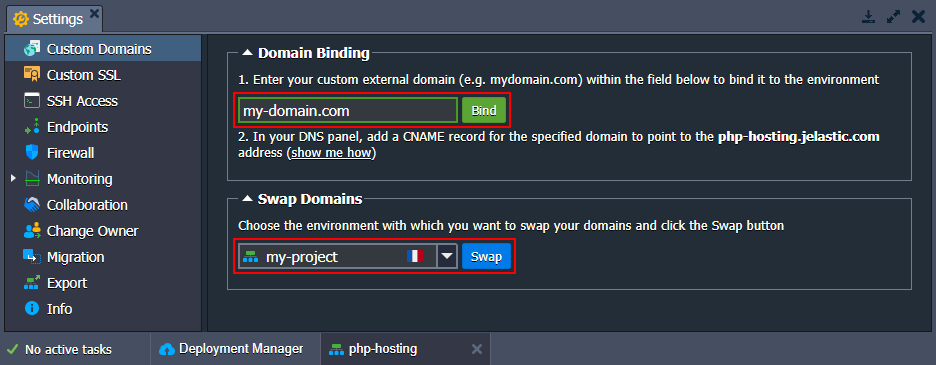 php custom domain