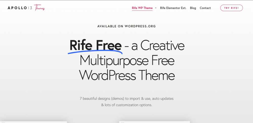 Tema WordPress Gratis Rife
