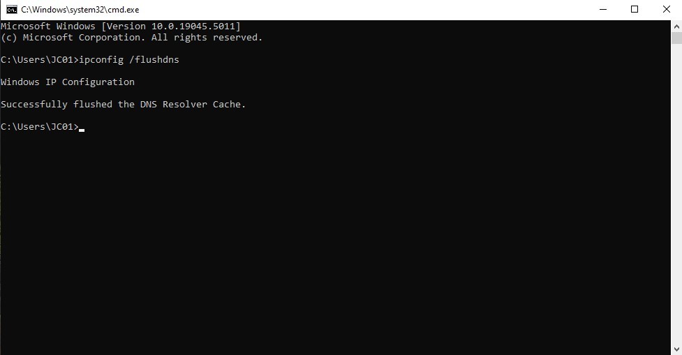 cara flush DNS dari cmd windows
