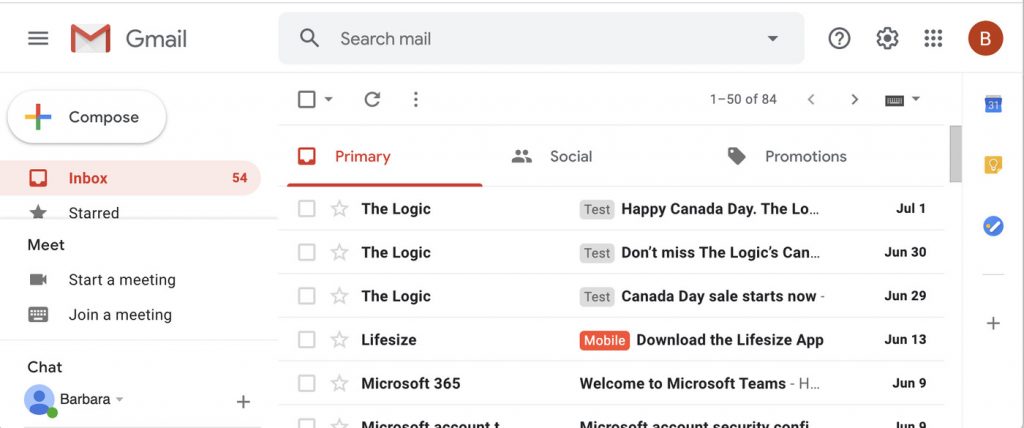 contoh deep web - gmail inbox