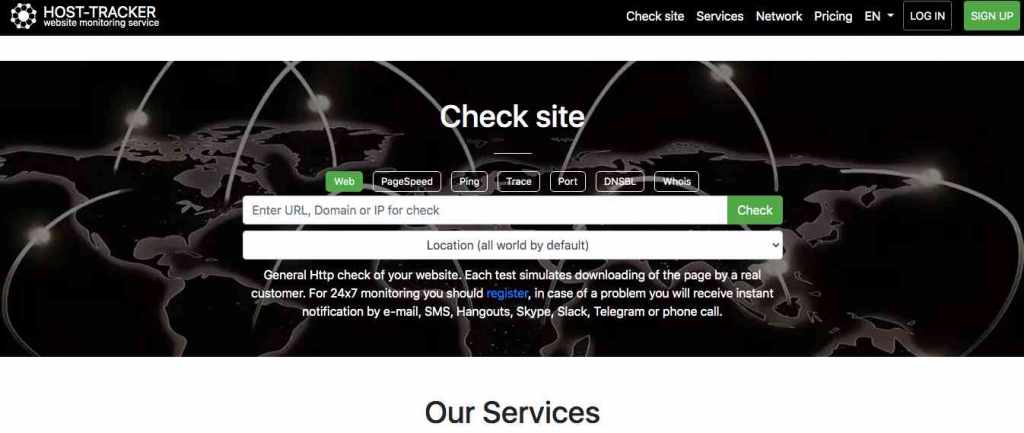 cara cek website down - host tracker