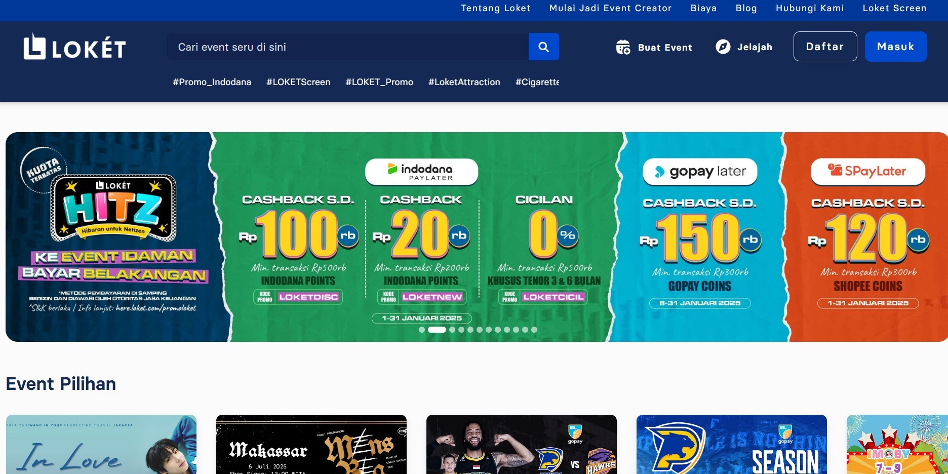 contoh landing page loket.com