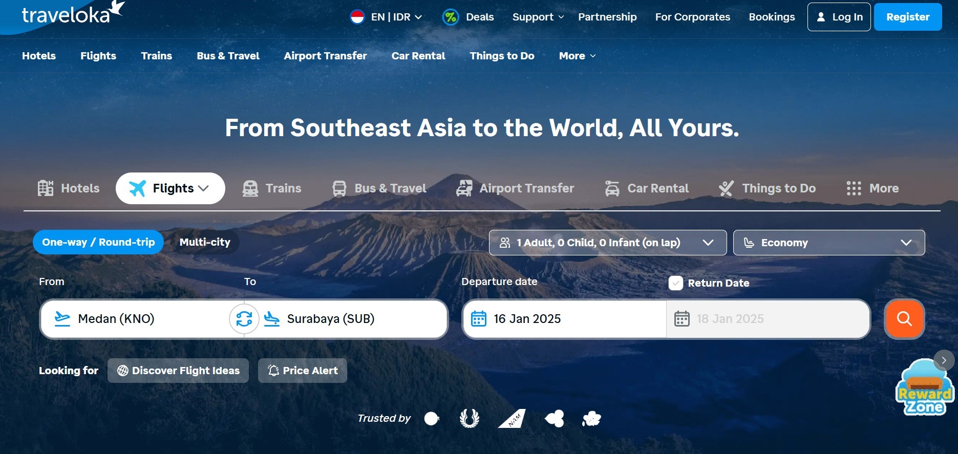 contoh landing page menarik - traveloka
