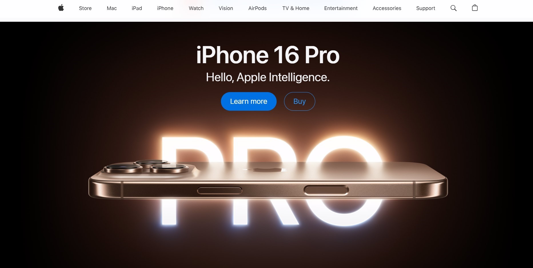 contoh landing page yang bagus - apple