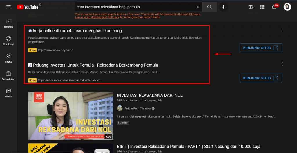 contoh discovery youtube ads