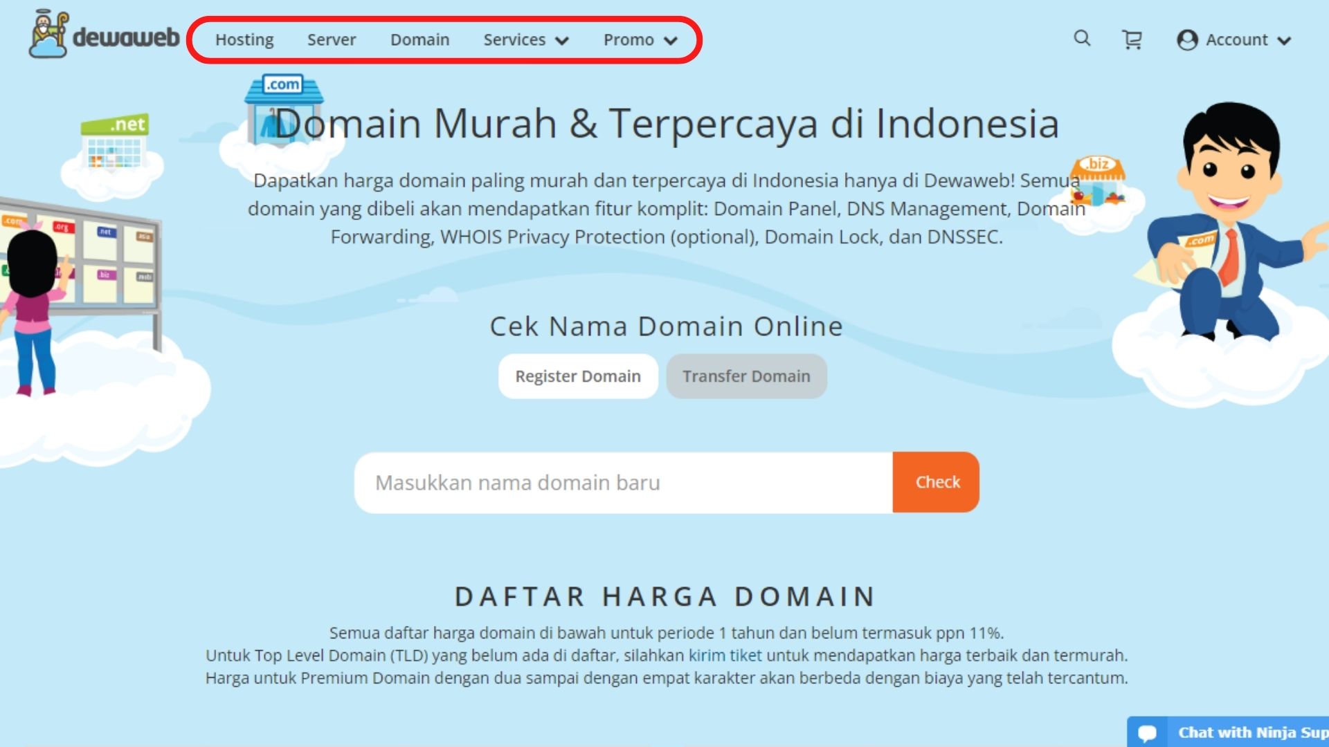 contoh struktur navigasi global header