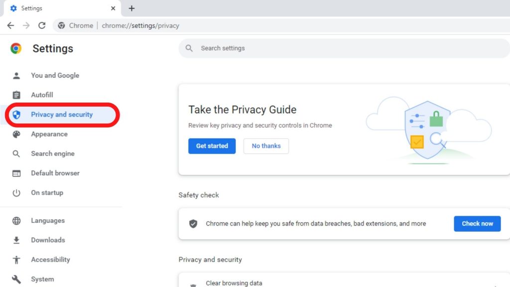 klik privacy security
