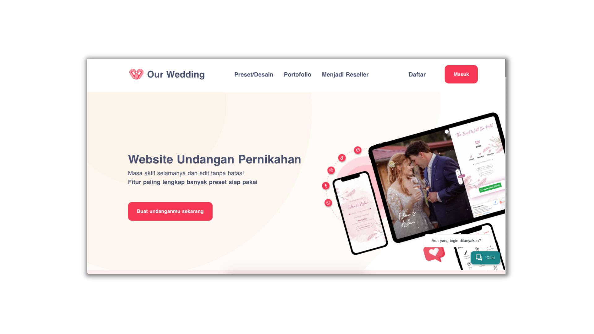contoh website undangan - our wedding