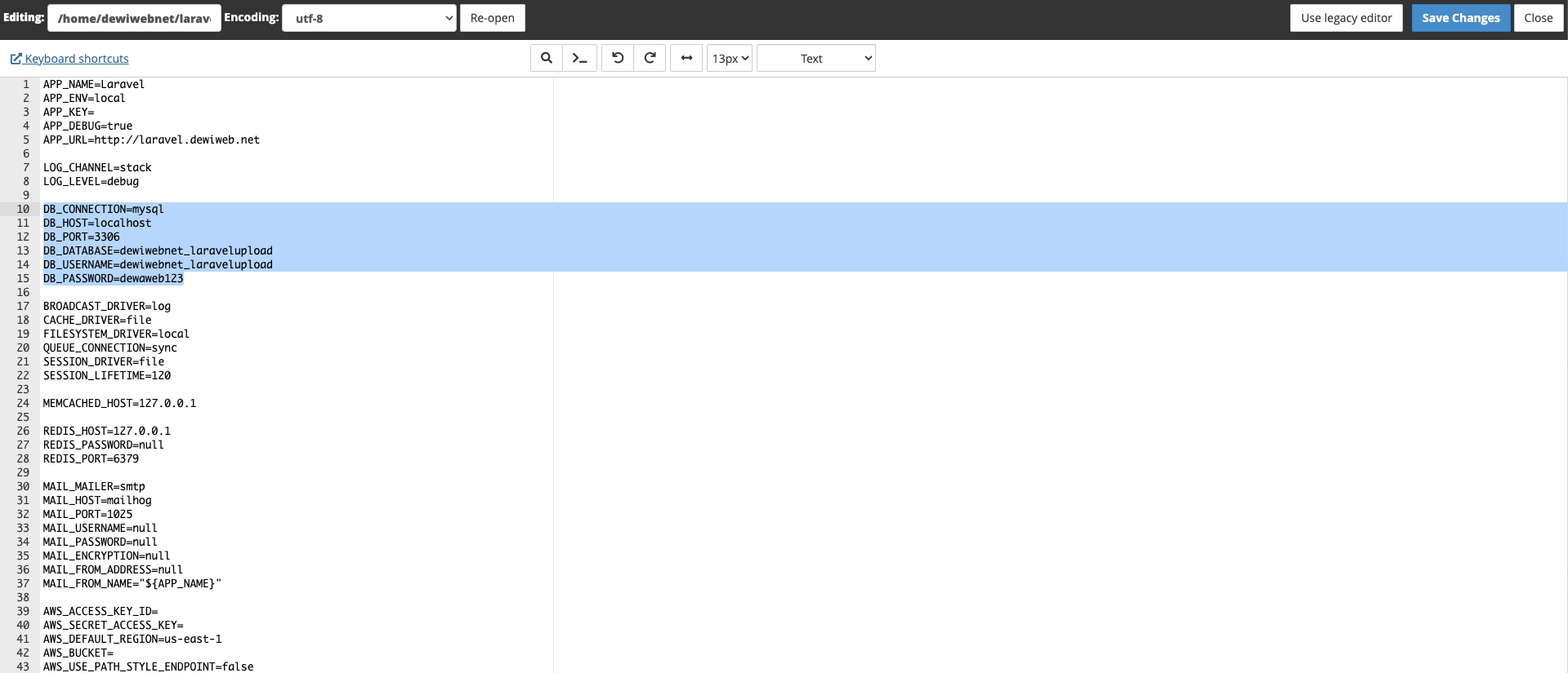 Env config