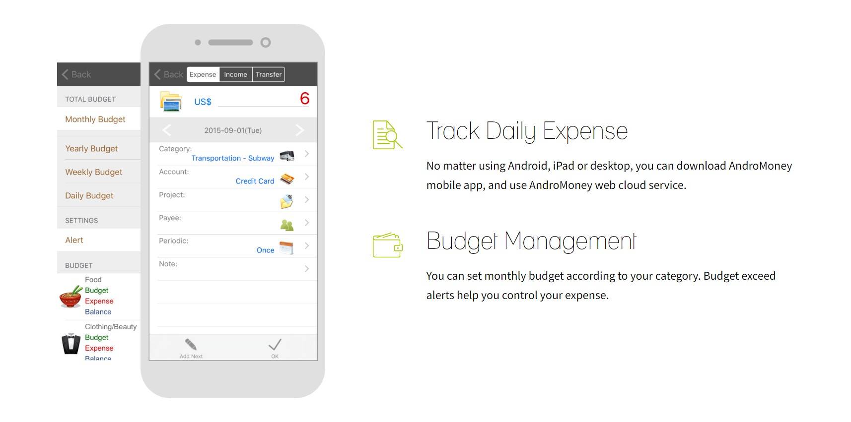 aplikasi pengatur keuangan - andro money