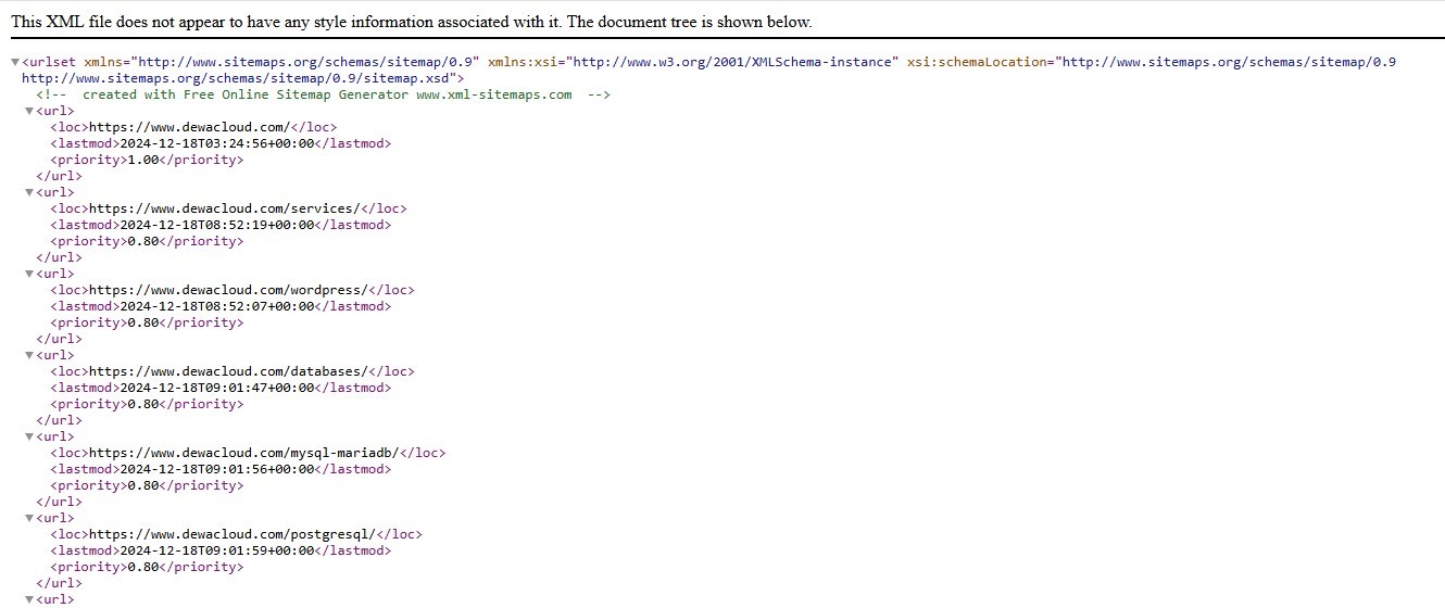 validasi file xml sitemap