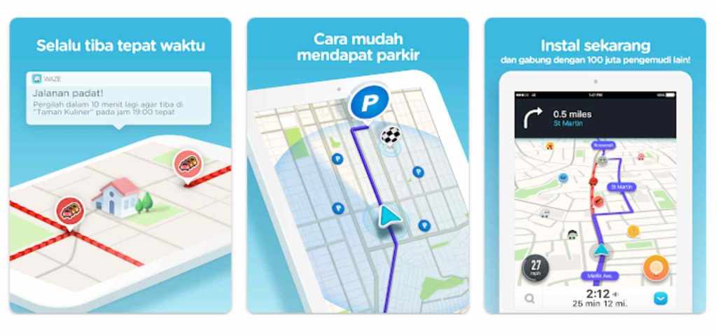 aplikasi gps terbaik - waze