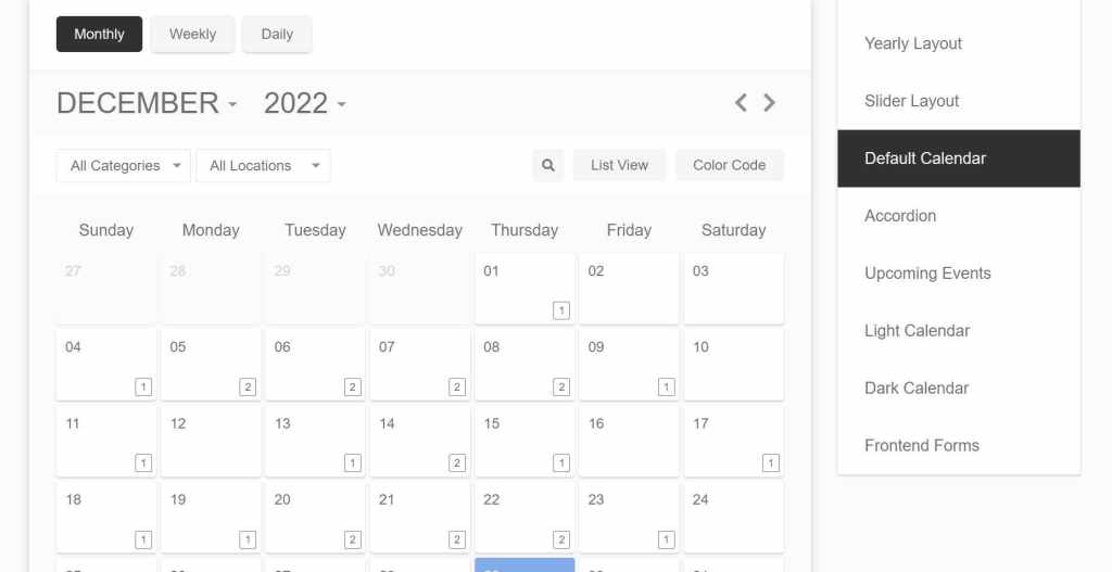 wordpress pro kalender