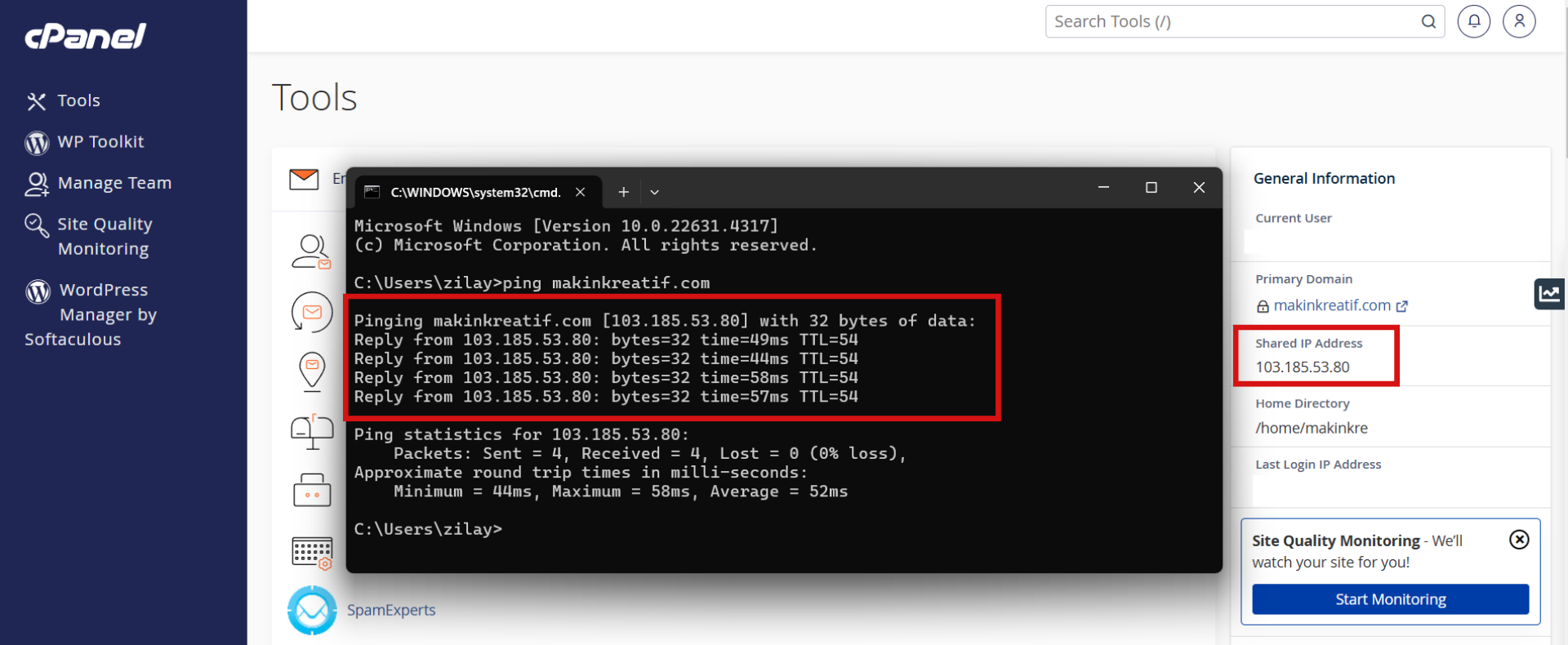 cara mengecek propagasi dns melalui command prompt