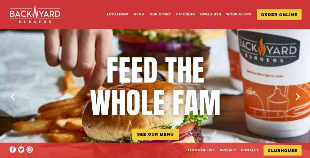contoh website restoran - backyard burger