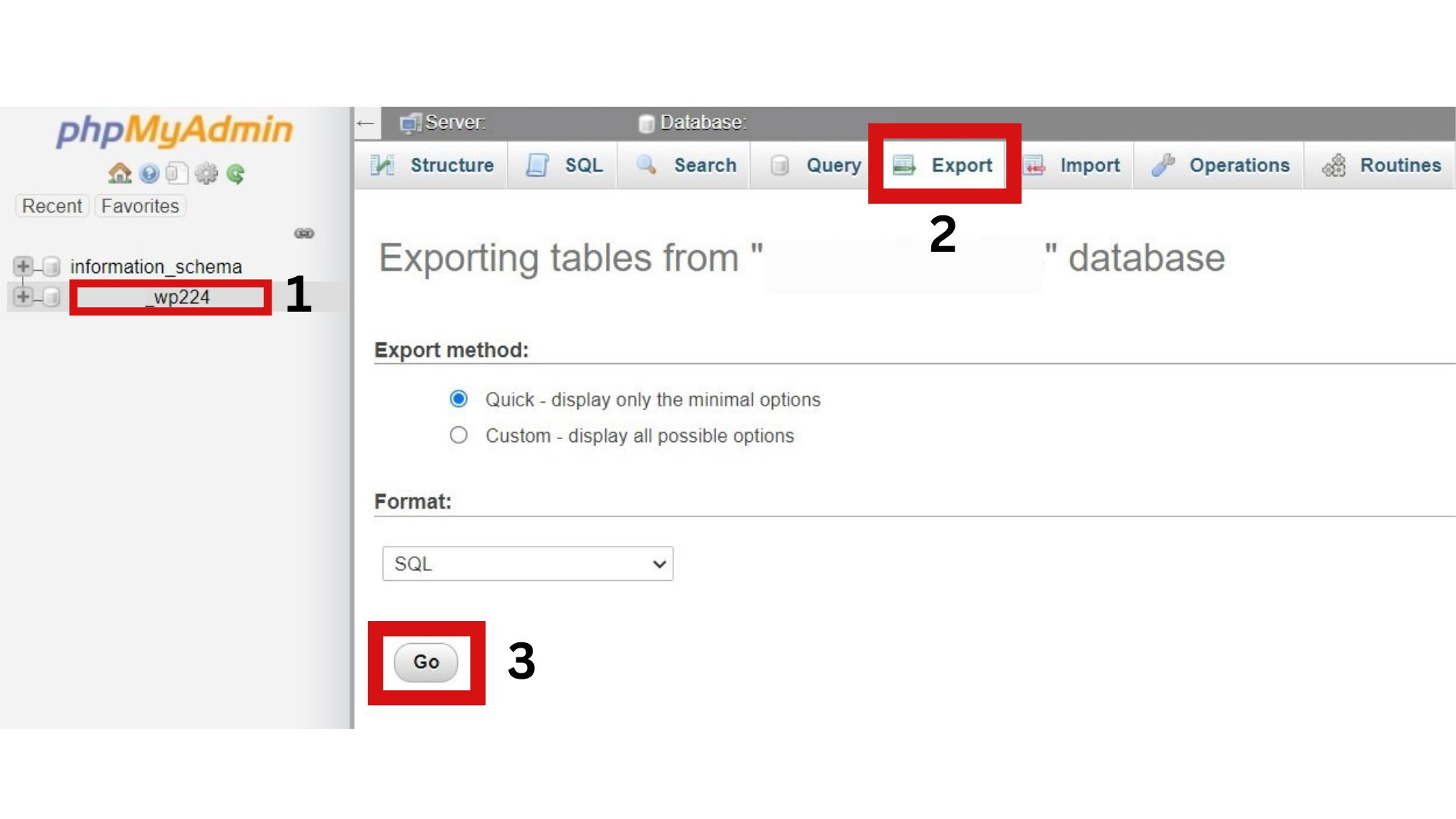 migrasi hosting - cara ekspor database